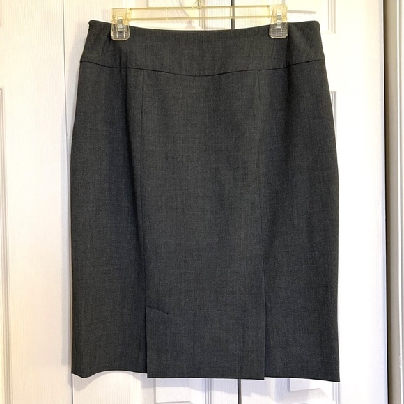 Joseph A. Pencil Skirt with Back Vents Med Grey Size 8 - Picture 2 of 13